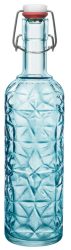 Bormioli Rocco Bügelverschlussflasche Oriente; 1050 ml, 8.5x32 cm (ØxH); blau; 6 Stück / Pack