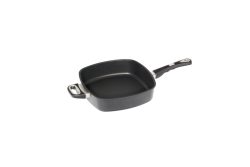 Eck-Pfanne 28x28cm: H7cm m. Griff u. Stiel