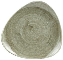 Stonecast Patina Burnished Green Triangel Teller flach 19.2c