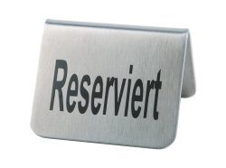 APS Tischaufsteller Reserviert; 5x5x3.7 cm (LxBxH); edelstahl; 2 Stück / Pack