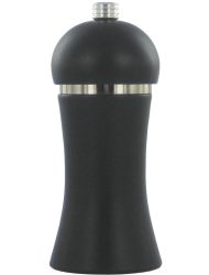 Pogo Pfeffermühle schwarz mit versilbertem Ring 11cm