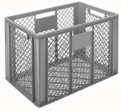 Behälter grau 60x40x42.6cm Standard Boden u.Wände perforiert
