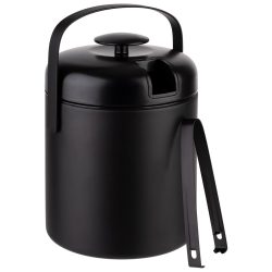 Set Eiseimer mit Eiszange, D14cm, H22cm, 1.3lt, schwarz