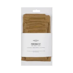 Food bag 3er Set Beutel khaki Biobaumwolle