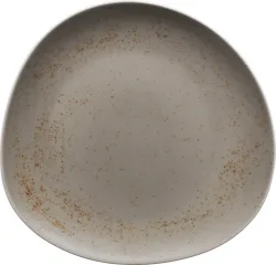 Pottery Unique Lightgrey Teller flach asymmetrisch coup 12cm