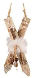 Aufhänger Skis Natural 21x8x54cm Holz