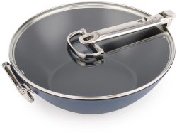 Space Wok D32cm Edelstahl mit Klappgriff und Deckel antihaft