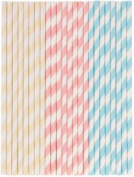 24 Stk. Strohhalme Papier assortiert D0.5cm H19.5cm