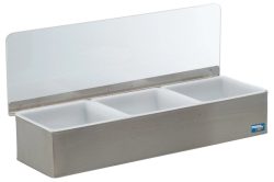 Zutatenbox Edelstahl mit 3 Behälter gross 45x15x9cm