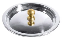 Deckel ø8.5cm Edelstahl mit Messinggriff