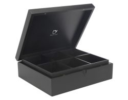 Teebox schwarz 6 Fächer