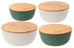 Diverse Salatschüssel Pebbly Grün Bambus/Kunststoff 23.5 cm 12 cm - Salatschüssel