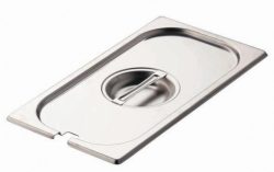 GN Deckel 1/6 Edelstahl mit Löffelaussparung