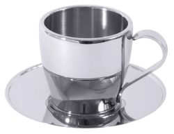 Mokka-/Espressotasse 0,08 l mit Untertasse, Doppelwandig