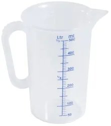 Messbecher 1l aus PP hitzeresistent bis +125°C 11.5x17cm