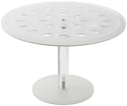 Mealplak Tortenplatte auf Fuss D33cm H21cm Nacryl weiss
