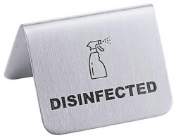 Aufsteller Desinfected 18/10