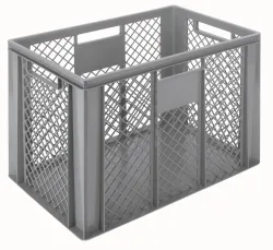 Behälter grau 60x40x42.6cm Standard Boden geschl/Wände perfo
