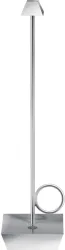 Broggi Bugia Lampe wiederaufladbar, verchromt 8x8cm H32cm