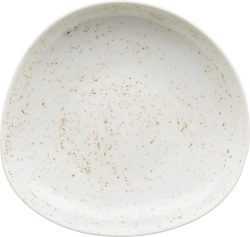 Pottery Unique white Teller tief asymmetrisch coupe 16cm