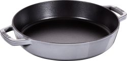 Bratpfanne mit 2 Griffen 20cm, Graphit-Grau, Gusseisen