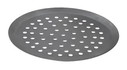 Pizzablech rund gelocht D: 24cm Blaustahl