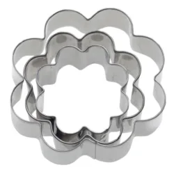 3 Stk. Terrassen-Ausstechformen Rosette, 4,5,6cm