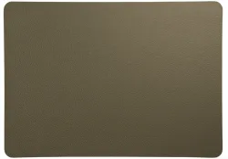 PVC Lederoptik Tischset 33x46cm grob oliv