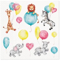 Servietten Lunch 20x Kids Fun Tiere, 33x33cm