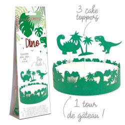 Tortendeko Bordüre u. 3 Topper Dino