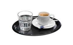 APS Serviertablett; 26x20x1.5 cm (LxBxH); schwarz; oval