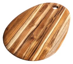 Elegant Schneidbrett oval mit Loch 35x23x1.5 cm-