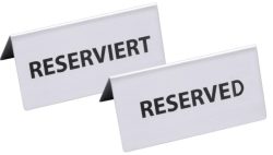 Tischschild RESERVED, 12x5.5xm