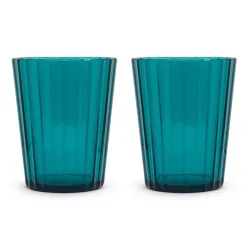 2er Set Gläser aus Acryl 350ml, türkis