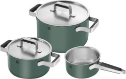 3tlg. Pure Kochgeschirrset Grün