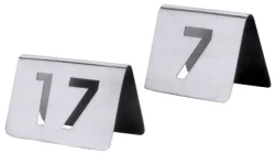 Tischnummernschild 49-60 mit ausgestanzten Ziffern
