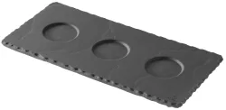 Tablett mit 3 Vertiefungen, 25x12cm schiefer-optik