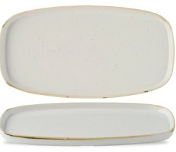 Churchill Platte Stonecast Barley White mit Steilrand; 35x18.5x2 cm (LxBxH); weiss/braun; rechteckig; 6 Stück / Pack