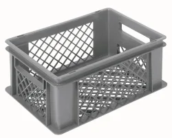 Behälter grau 40x30x17cm Standard Boden und Wände perforiert