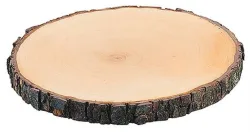 Rindenbrett rund ø23-26cm Dicke: 2.5cm, Esche lackiert