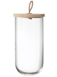 Ivalo Behälter mit Deckel aus Esche H29.5cm transparent