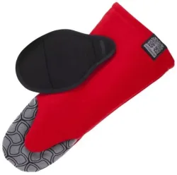 Topfhandschuh grün / schwarz / rot je1x