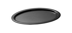 APS Serviertablett; 28.5x21.5x1.5 cm (LxBxH); schwarz; oval