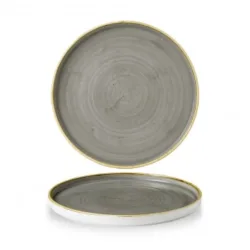 Churchill Teller rund Stonecast Peppercorn mit erhöhtem Rand; 26x2 cm (ØxH); grau/braun; rund; 6 Stück / Pack