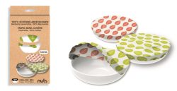 Nuts Innovations - Bowl Cover Blätter assortiert 3er Set, One Size, Grün