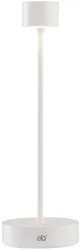 Saturno Lampe wiederaufladbar D9cm H30cm weiss