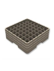 Gläserkorb geschlossen 49Fächer 3Aufsatz Glas max D6.3 H20cm