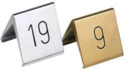 Tischnummernschild 5 cm, Leichtmetall Eloxiert Gold