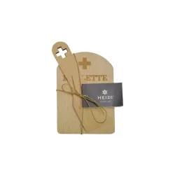 Heidi Cheese Line Raclette-Set Brettchen mit Spachtel, Design CH-Kreuz