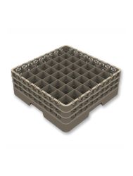 Gläserkorb offen 49 Fächer 5 Aufsatz Glas max D6.3 H28cm